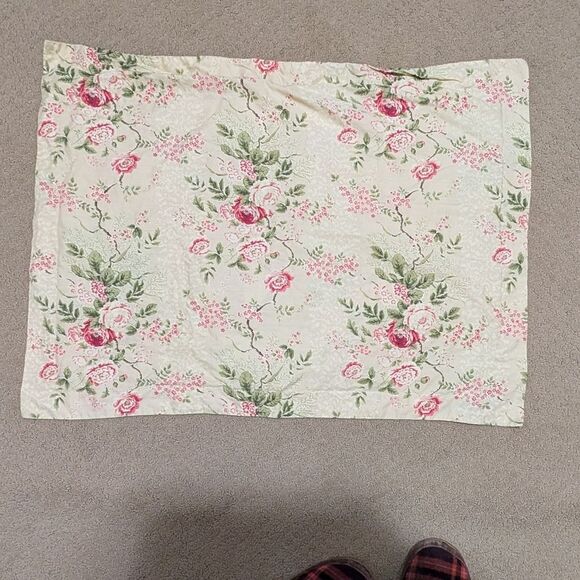 Lauren Ralph Lauren pillow case cover sham standard 100% cotton Asia Roses tan - Picture 7 of 9